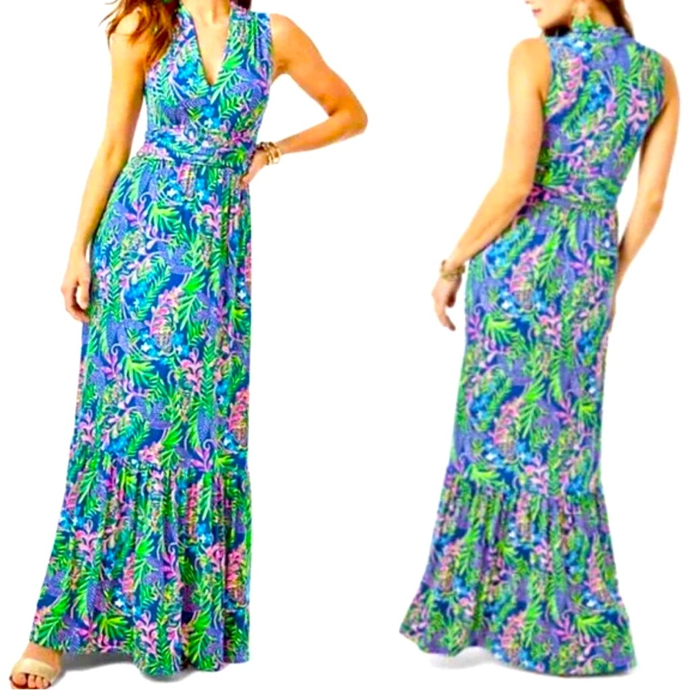 Worn Once! Lilly Pulitzer Pearce maxi dress s Borealis Blue